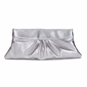 Lauren Merkin Silver Leather Clutch